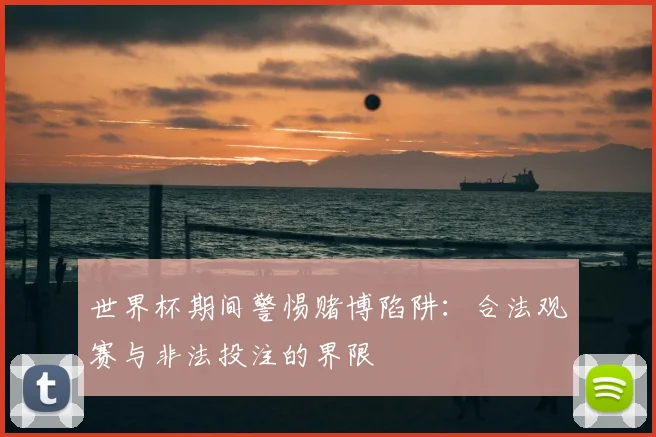 世界杯期间警惕赌博陷阱：合法观赛与非法投注的界限
